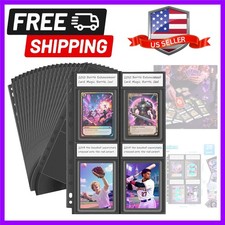Top Loader Sleeves 4 Pocket, 20 Pack Toploader Binder Pages for 3x4 Baseball ...
