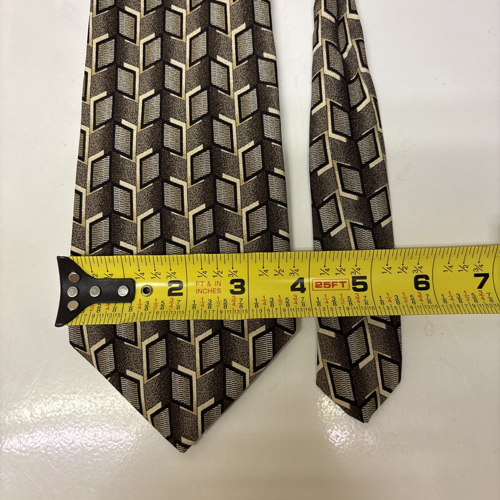 Daniel Craig DC Tie Geometric Pattern Italian 100… - image 4