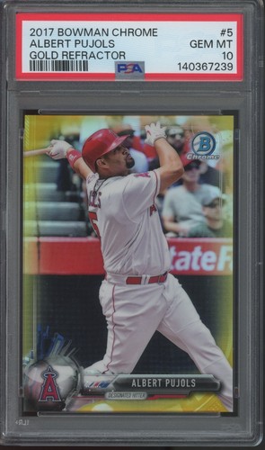 2017 Bowman Chrome Gold Refractor #5 Albert Pujols/50 Gem Mint PSA 10