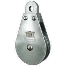 Pulley Block,  Wire Rope,  5/16 In Max Cable Size,  1, 550 Lb Max Load,  Zinc
