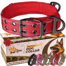 Heavy Duty Reflective Dog Collar for Medium Dogs - Tactical Neoprene Padded