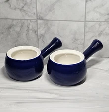 Roshco French Onion Soup Crocks Cobalt Blue
