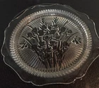 6 Vtg Jeanette Glass Crystal Iris & Herringbone Dinner Plate 9 3/8” Floral