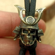 EDC Samurai Brass Skull Head Paracord Knife Beads Lanyard DIY Tools Outdoor