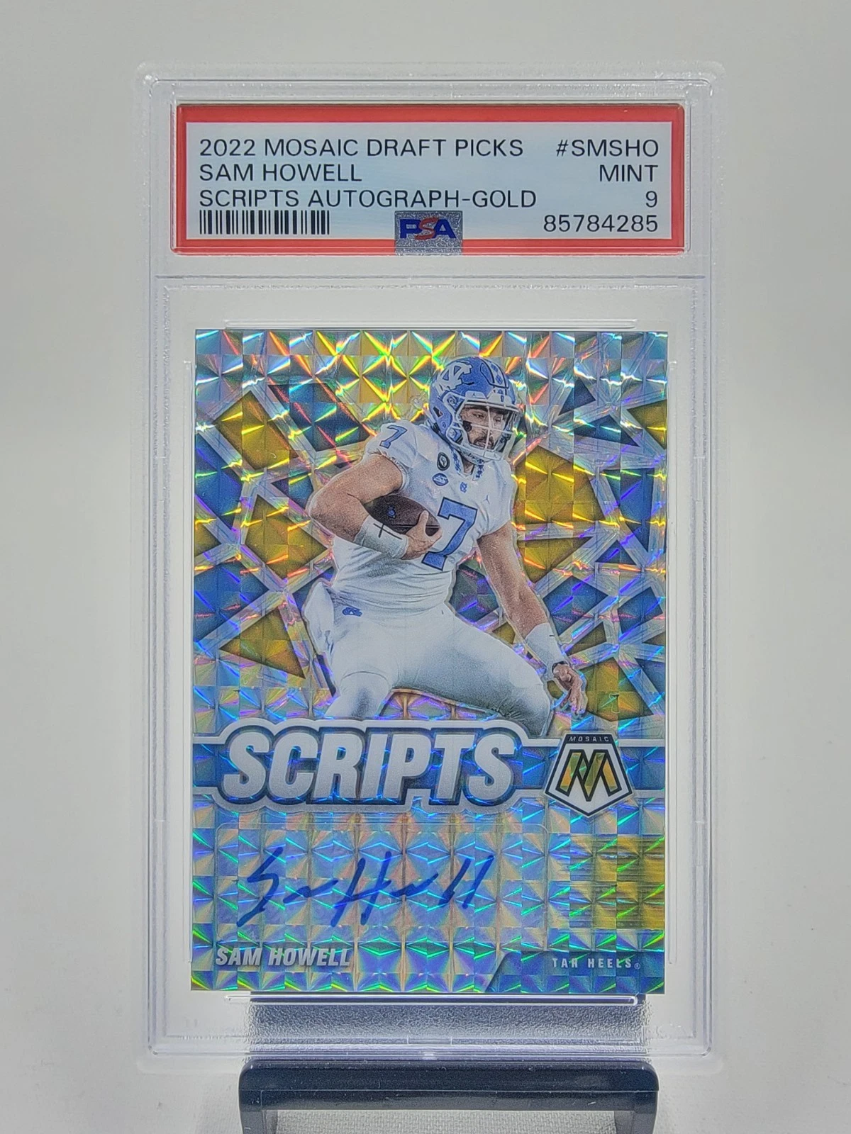 Sam Howell Panini Mosaic Draft Picks Scripts Autographs #SMSHO Gold