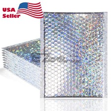 ANY SIZE Holographic Silver Bubble Padded Mailers Shipping Envelopes Bags Kraft