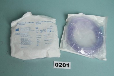 2x Absaugschlauch mit Trichter Fingertip Sauerstoff Beatmung 1,8m #0201