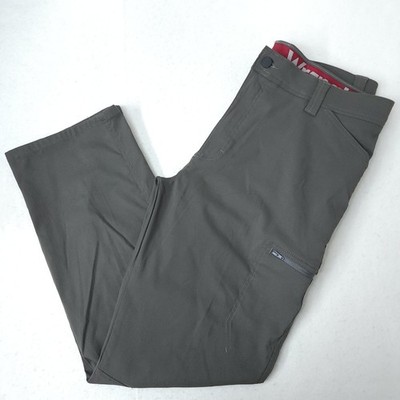 Wrangler Work Pants Mens 36x30 Gray Outdoor ATG Hiking Performance Zip Cargo 