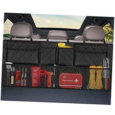 Femuar Car Trunk Organizer, Large Capacity Backseat Trunk 42*18 In black