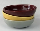 Vintage Bauer Pottery Small fruit dishes * Red/Yellow/Blue * 5" wide** 3 bowls