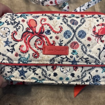 Vera Bradley RFID All In One Crossbody Sea Life  Octopus   Euc Exact Print