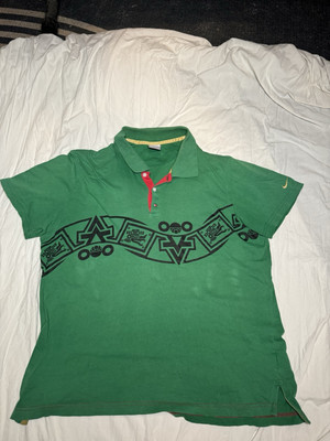 Vintage Nike Mexico Soccer Polo Shirt Mens Size Large Green Badge
