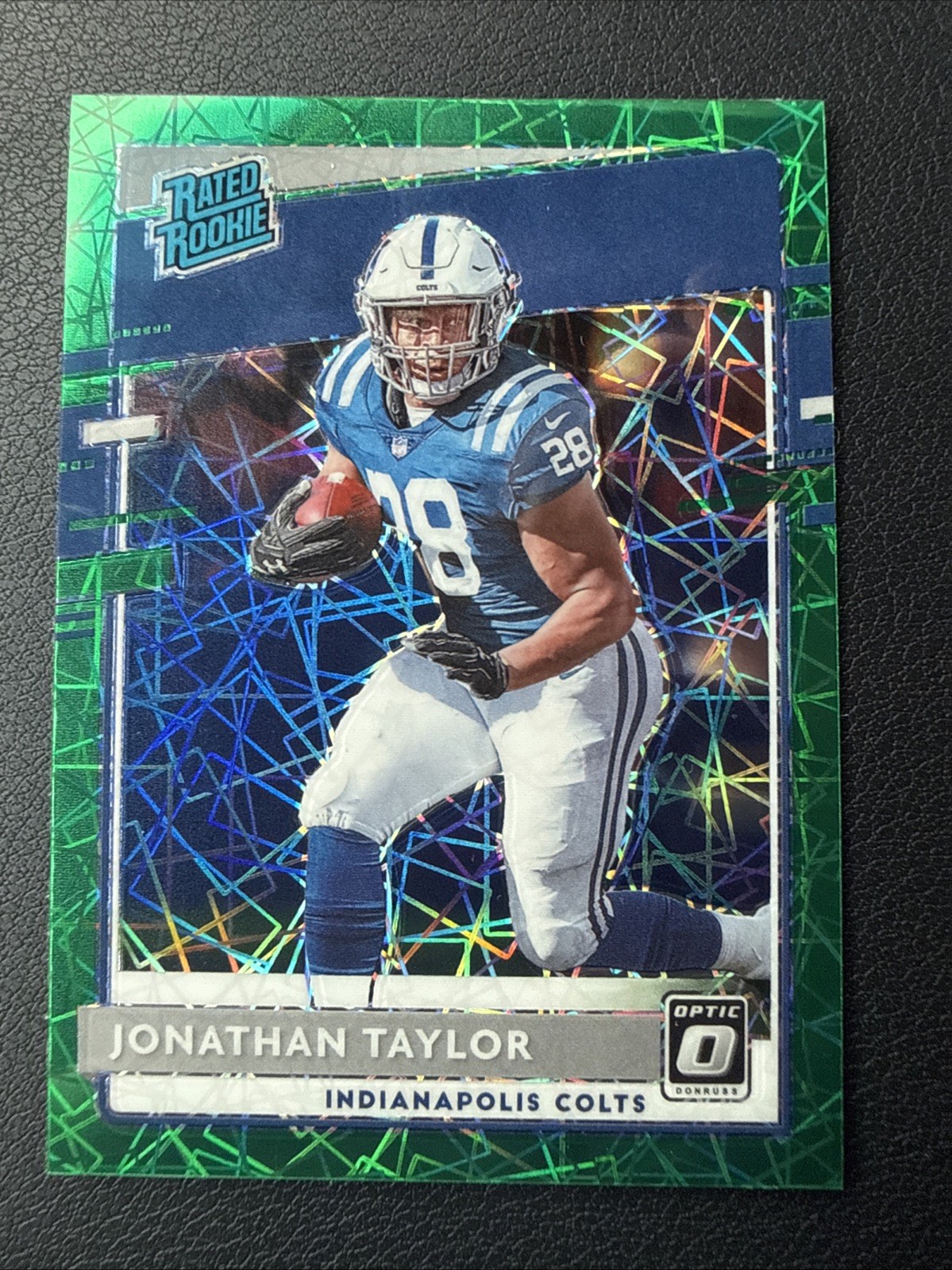 2020 Donruss Optic - Rated Rookies Jonathan Taylor Green Velocity Prizm (RC)