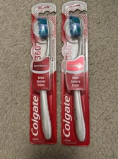 Lot of 2 Colgate 360 Whitening Toothbrushes - Medium - NEW