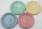 Homer Laughlin Fiesta 7.25" Salad Plates Set of 4 - Yellow, Blue, Green, Red