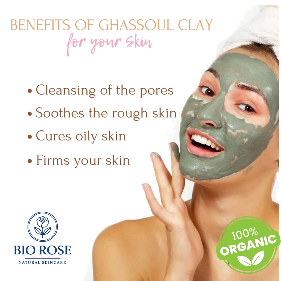 Rhassoul argan clay Mask Moroccan Face Natural Organic Hair Skin Cleansing 200G - Image 3 of 4