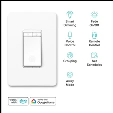 Kasa Smart Dimmer Switch HS220, Single Pole, Needs Neutral Wire, 2.4GHz Wi-Fi