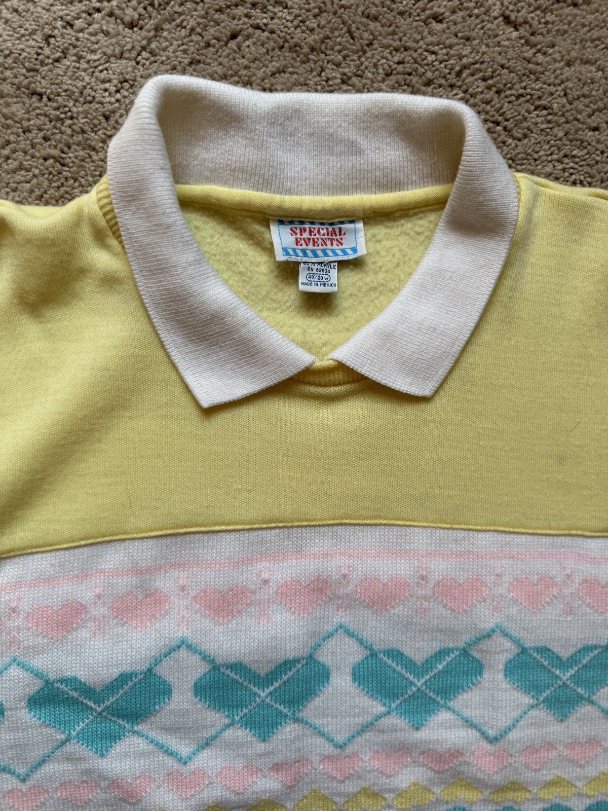 GrandmaCore Yellow Collared Pullover Sweater with… - image 2