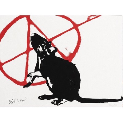 Blek Le Rat Anarchist Rat  Print Free Stik Banksy Hirst Shrigley Emin Eine Gift