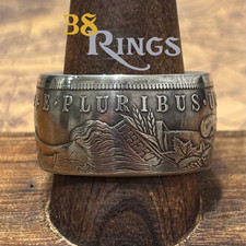 90 SILVER Morgan Dollar w/ Face Side Out COIN RING USA United States SIZES 7-14