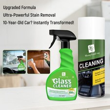 Car Cleaning Kit,Streak-Free Glass Cleaner 2-in-1 Leather Cleaner Conditioner