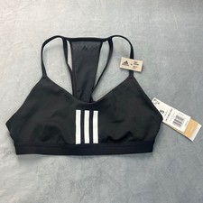 NWT Adidas Women's Mesh Bra Black White Light Support Training Size Small