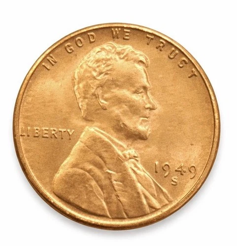 Uncirculated Red 1949-S San Francisco Mint Copper Lincoln Wheat Cent