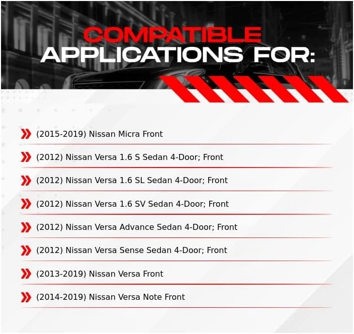 Kit de frenos delanteros para Nissan Micra 2015-2019, Nissan Versa 2012-2019 freno en blanco  Foto 2 de 4