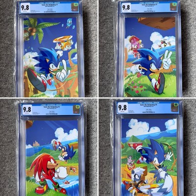 Sonic The Hedgehog 1-4 Original Virgin Connecting Set - IDW Comics - 9.8 CGC