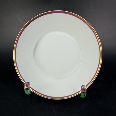 Meissen Porzellan Schale 1. Wahl moderner Stil mit Lila Dekor und Goldrand