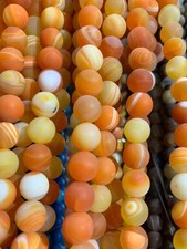 380 Pcs Excellent Rare Tibetan Orange Natural Agate Dzi 10mm Beads  