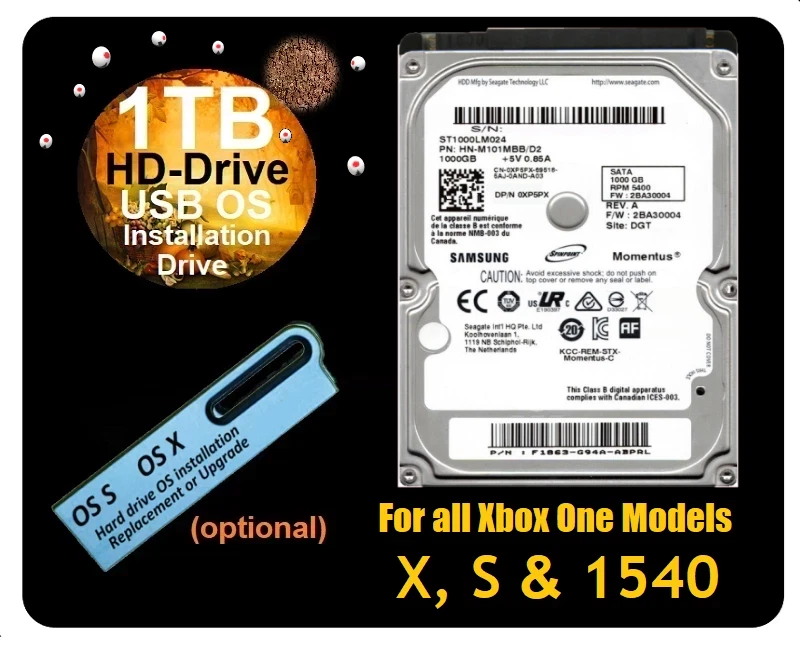 Disco duro de 1 TB para Xbox One/S/X con opción de sistema operativo Xbox One USB 2025 Foto 2 de 4