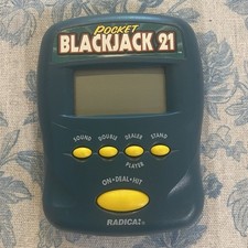 Vintage 1997 Radica Pocket Blackjack 21 Handheld Electronic Game Tested Works