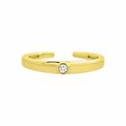 0.10 Cubic Zirconia Toe Rings 925 Silver Yellow Gold Plated Women'S