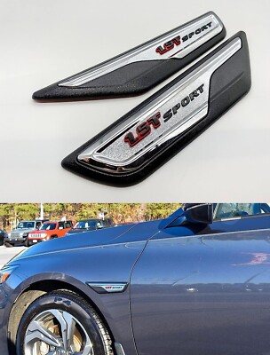 Pair 1.5T Sport Black Fender Accent Garnish Emblems for 2018-2022  Chrome