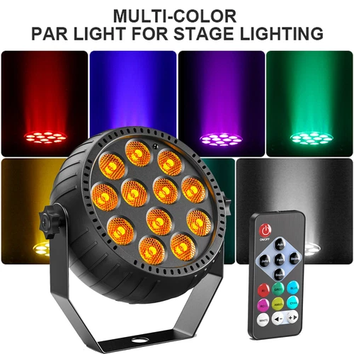 12 LED Akku Par Bühnenlicht RGB Par Scheinwerfer 2200mA Partylicht Fernbedienung - Bild 1 von 12