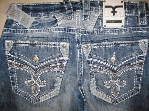 Rock Revival Kort Straight Jeans E1627J1L Men's Size 32X34 - Picture 3 of 8