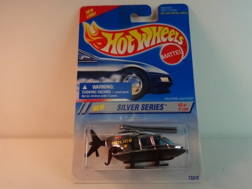 Hot Wheels Silver Police Propper Chopper Silver Series PKG# 325 Dated 1994 MIP - 第 1/2 張圖片