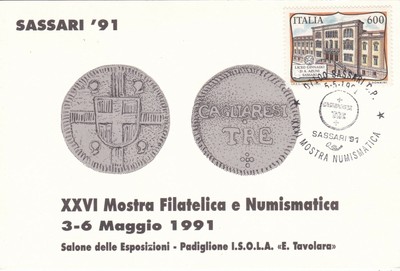 1991 Sassari - XXVI Philatelic and Numismatic Exhibition - Non VG 