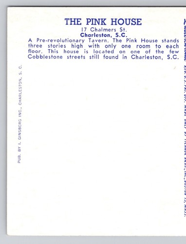 Vintage Postcard The Pink House Charleston South Carolina pre-revolution tavern - 第 13/14 張圖片