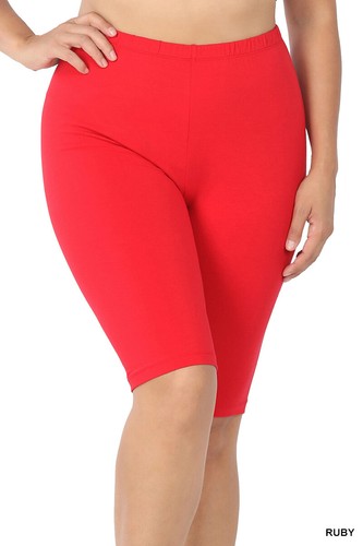 1X 2X 3X Bermuda Bike Shorts Soft Stretch Cotton Microfiber Leggings Gym Yoga - Picture 51 of 54