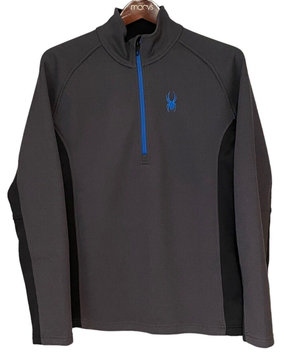 Spider Pullover Sweatshirt Top Size X Large Gray and Black 1/4