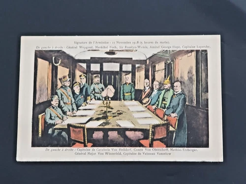 Armistice Signature November 11, 1918 Color Stamp Back (Uncommon)