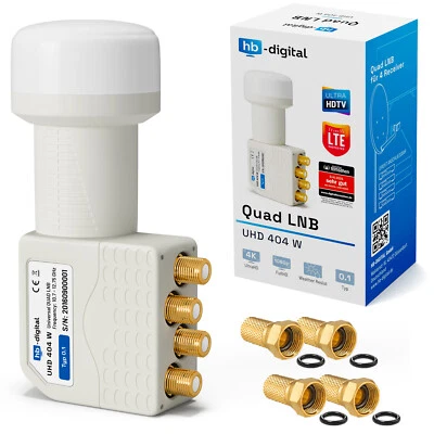 HB-DIGITAL DIGITAL Quad LNB per 4 partecipanti Quattro Switch LNC LMB FULL HDTV 3D 4K 5K