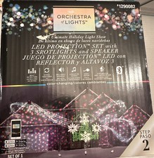 Orchestra of Lights LED Projection Set with 3 Spotlights and Speaker Brand New