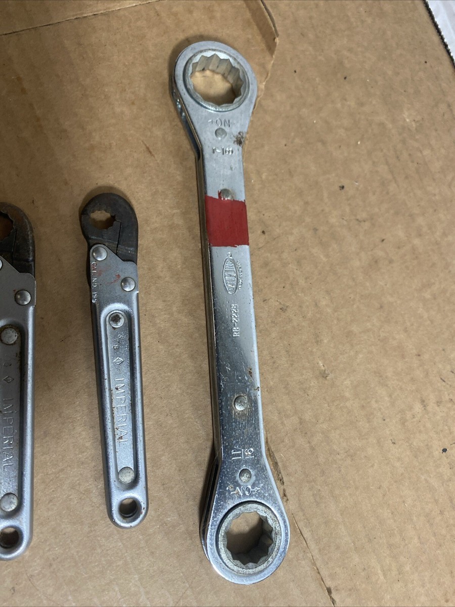 エクステンション 2~4人用 1920's UK Brenner ヴィンテージ 4 Vintage Ratcheting Wrenches- 2 Imperial/1 Langline/1 Unbranded