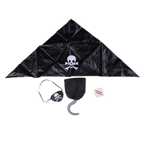 Halloween-Pirate-Scarf-Props-Kerchief-Captain-Hat-Eye-Patch-Pirate-Hook-Scar