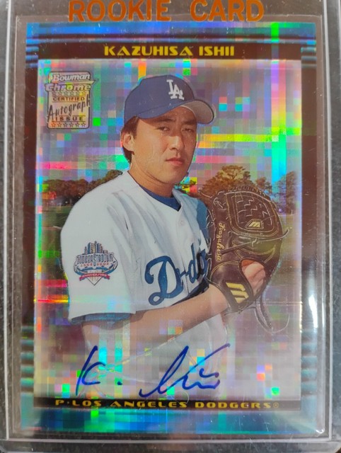 2002 Bowman Chrome KAZUHISA ISHII X-FRACTOR AUTO # 403 RARE RC 1 OF 50 MADE