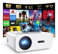 AUOSHI Projector WiFi And Bluetooth 4k Support 1080p Mini Projector