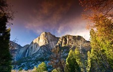 Landscape yosemite national park waterfall mountains Custom Gaming Mat Desk